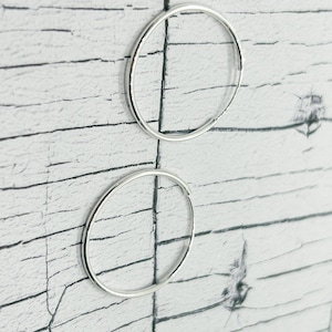 Sterling Silver hoop earrings, 30mm hinged hoops, Sleeper earrings