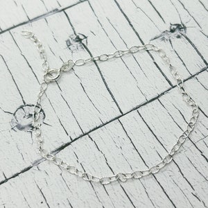 Sterling Silver Cable Link Charm Bracelet: 7&quot; + 1&quot; Extension