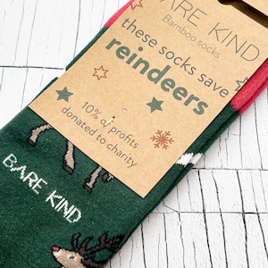 Christmas Reindeer Bamboo Socks Adults 7-11, Christmas socks, Festive socks, Christmas novelty socks, Stocking fillers