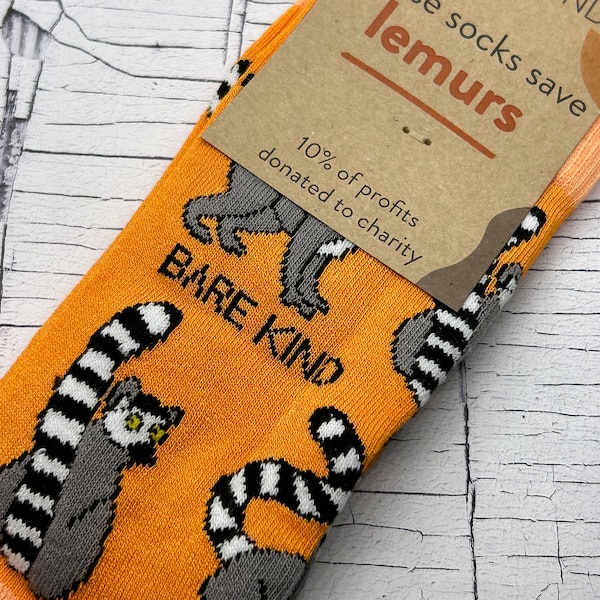 Lemur Bamboo socks, Lemur socks, Adults size 4-7