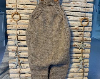 Hand knitted baby romper (baby alpaca yarn)