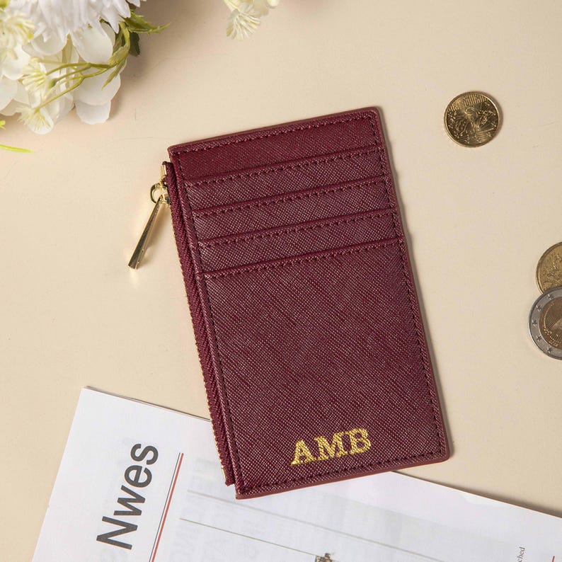 Monogram Leather Card Holder Personalized Zippered Wallet For Women monogram-leather-card-holder-personalized-zippered-wallet-for-women