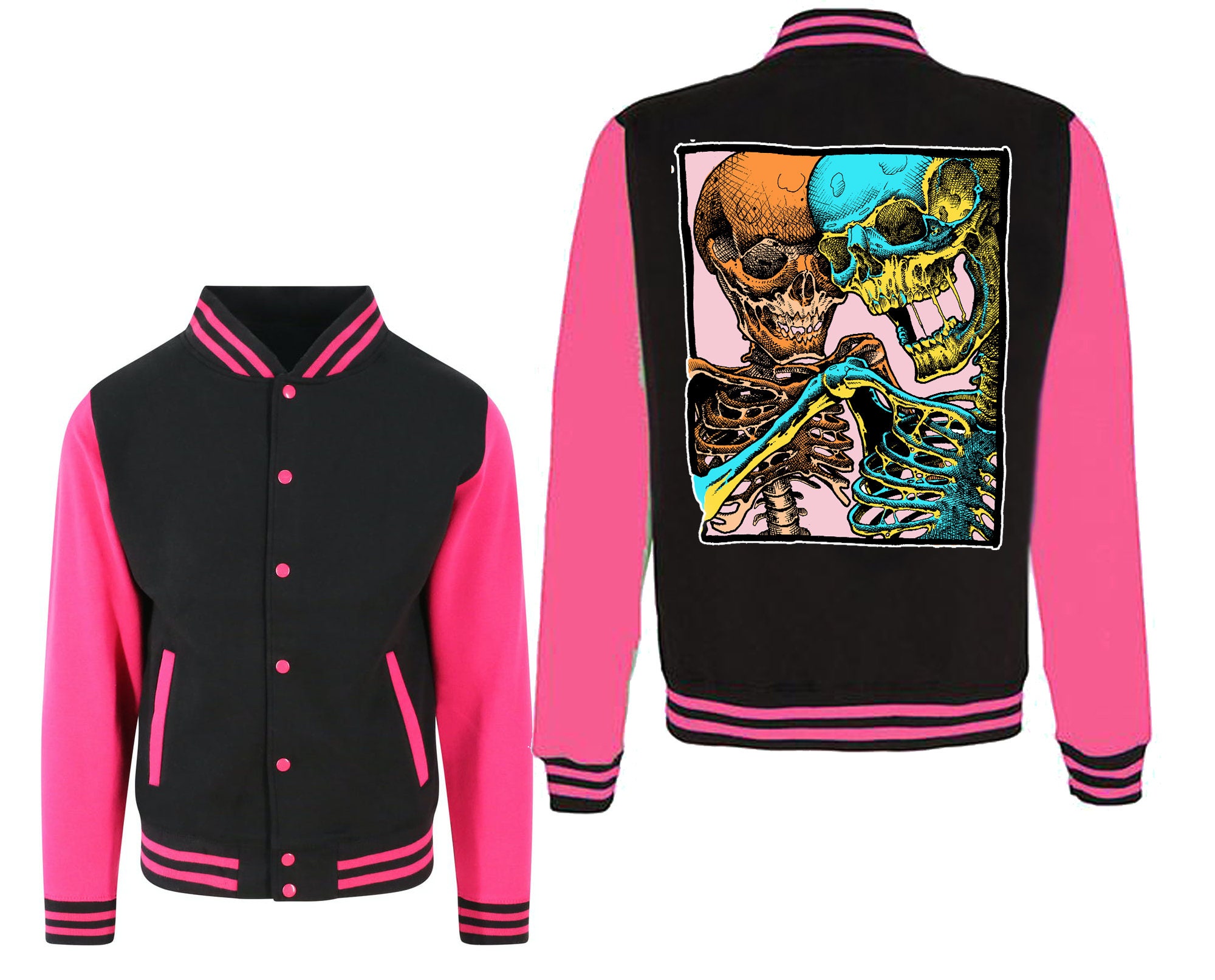 Varsity Jacket Unisex S L XL 2X Pink 