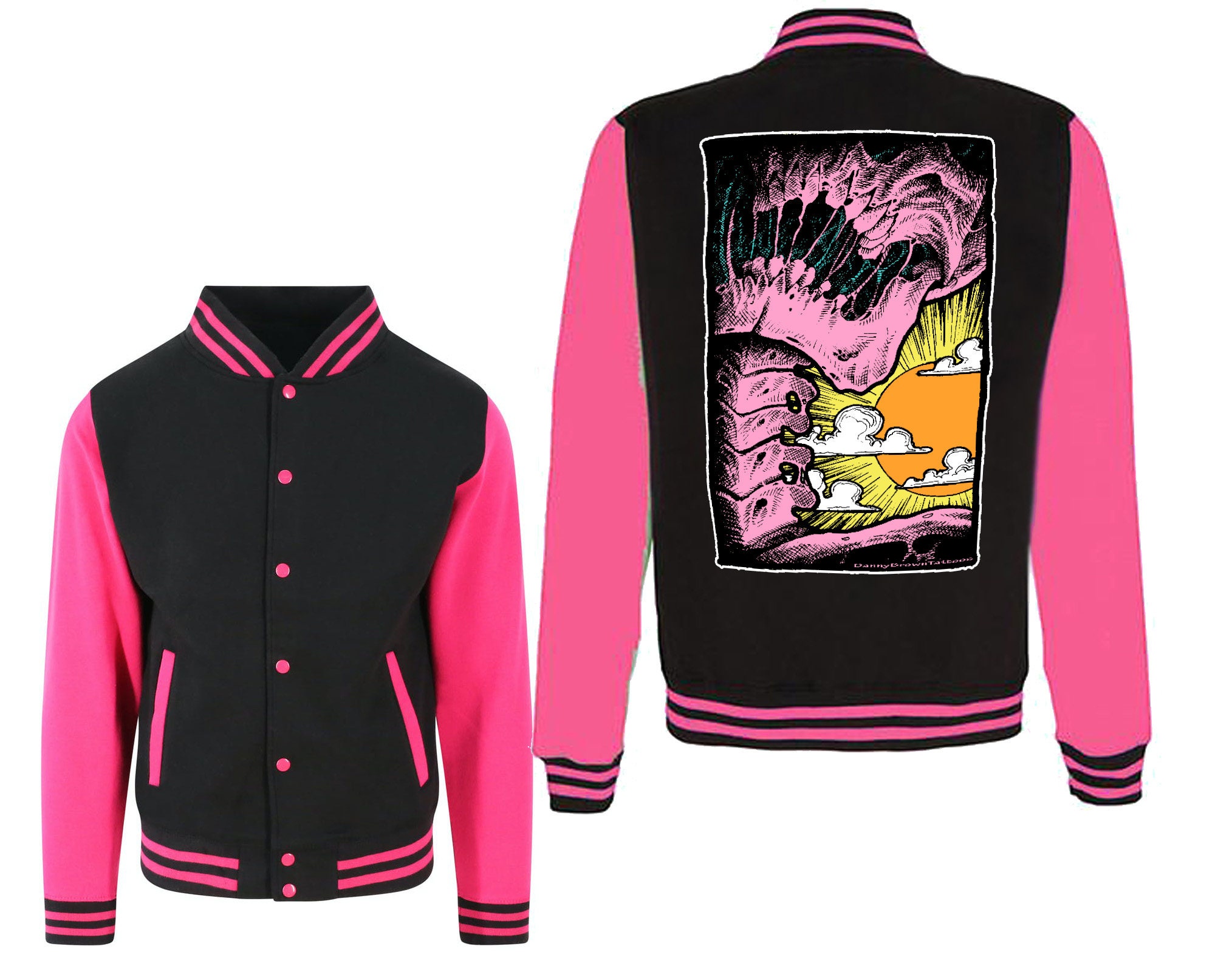 Varsity Jacket Unisex S L XL Pink 