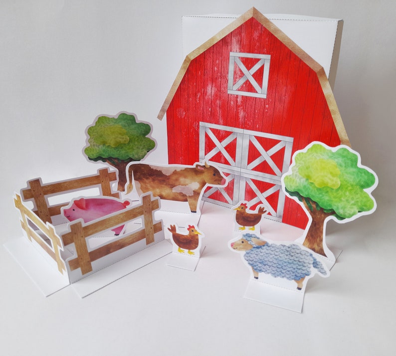 Paper Farm DIY Paper Doll Theatre Craft Project Instant Digital
