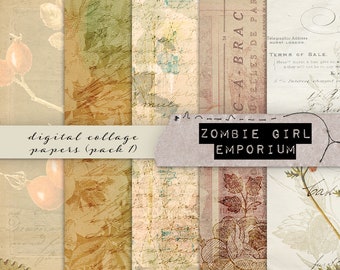 Colagem digital, folhas de colagem, vintage, coisas efêmeras, diários indesejados, scrapbooking, 12x12, papel para scrapbooking, scrapbooking digital, colagem