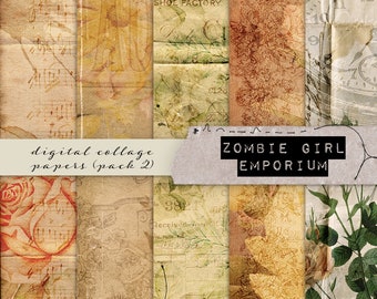 Colagem digital, folhas de colagem, vintage, coisas efêmeras, diários indesejados, scrapbooking, 12x12, papel para scrapbooking, scrapbooking digital, colagem