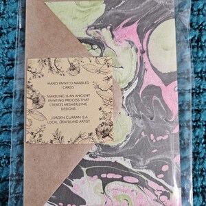 Cartões comemorativos exclusivos, 3x5, pintados à mão, em mármore.