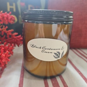 8 oz. Black cardamom & Cream - Soy Candle