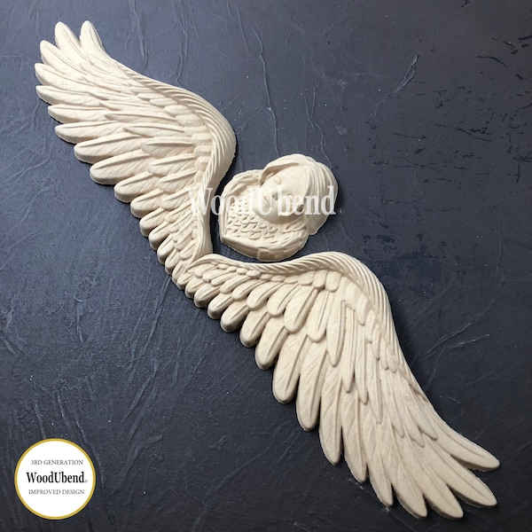 WoodUbend 519 Angel with Wings - WUB 519 /  Moulding  / Bendable when Heated / Furniture DIY / Onlay / Applique / Molding / Furniture!