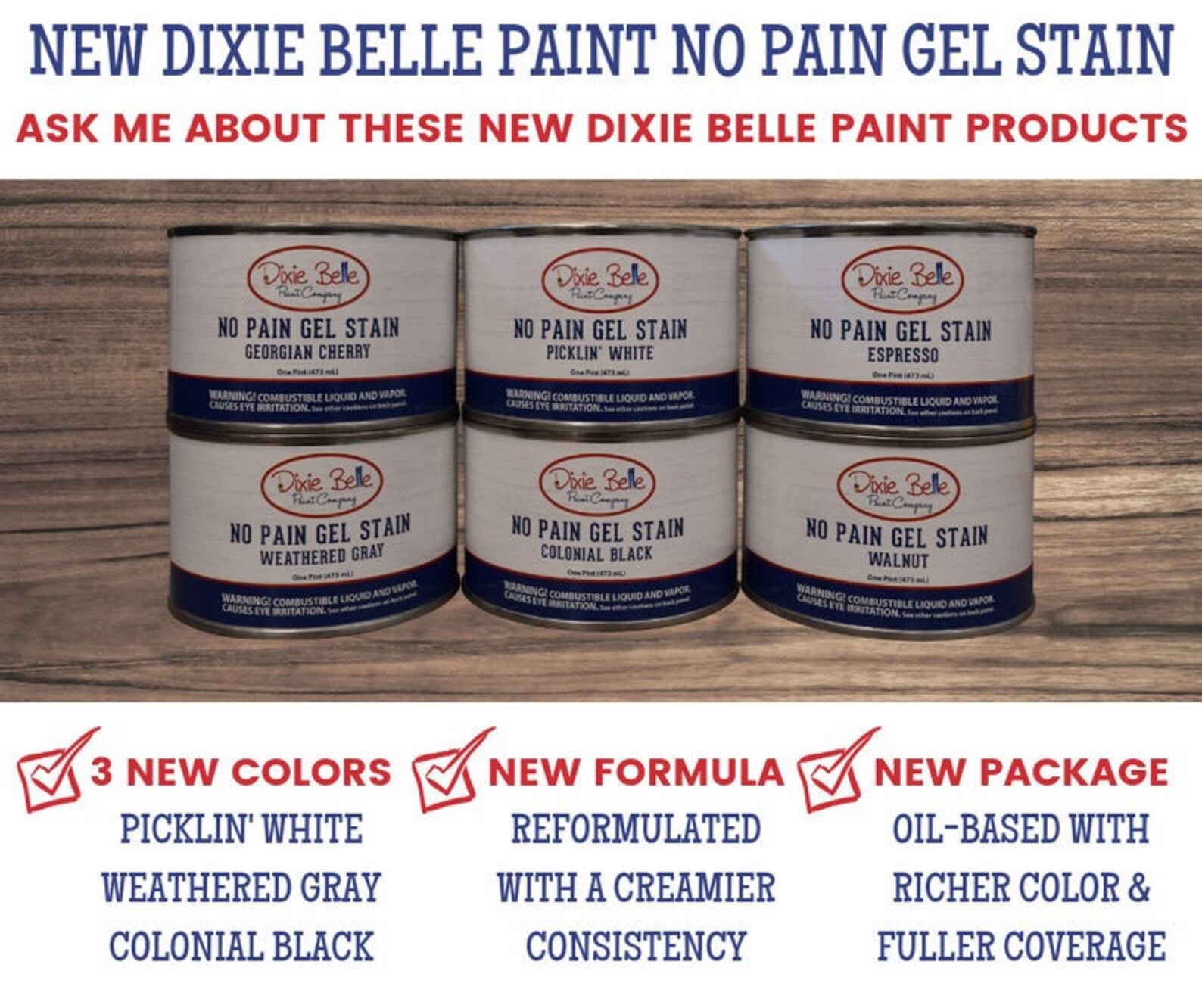 NO PAIN GEL Stain by Dixie Belle Paint 16 Oz. Furniture Etsy