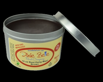 May include: A 10 ounce tin of brown Best Dang Wax! by Dixie Belle Paint Company. The wax is made in the USA and is eco-friendly.