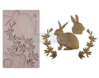 MEADOW HARE // Retired Redesign with Prima Decor Mould® // Silicone Mold // Upcycling// DiY //Chalk Painting //Flat Rate Shipping