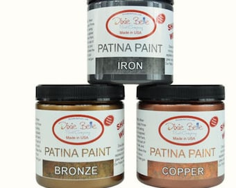 Dixie Belle PATINA PAINT ~ 8oz or 16oz-  Iron (rust), Copper or Bronze~ For use with Patina Spray ~ Furniture DIY /Upcycling /Chalk Painting