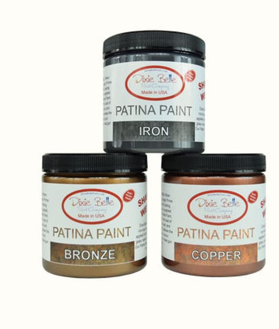 Dixie Belle PATINA PAINT ~ 8oz or 16oz-  Iron (rust), Copper or Bronze~ For use with Patina Spray ~ Furniture DIY /Upcycling /Chalk Painting
