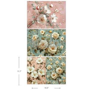 PURE PETAL ELEGANCE ~ Fibre de découpage A3 exclusive par Prima ~ 31,7 x 16,5 cm ~ Bricolage de meubles / Upcycling / Peinture à la craie / Expédition forfaitaire