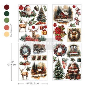Middy Transfers® – YULETIDE NOSTALGIA ~Redesign with Prima! – 3 sheets, 8.5″x11″ ~ Furniture DiY/Upcycling/Painting/Flat Rate Shipping