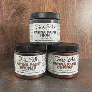 Dixie Belle PATINA PAINT ~ 8oz or 16oz- Iron (rust), Copper or Bronze~ For use with Patina Spray ~ Furniture DIY /Upcycling /Chalk Painting afbeelding 2