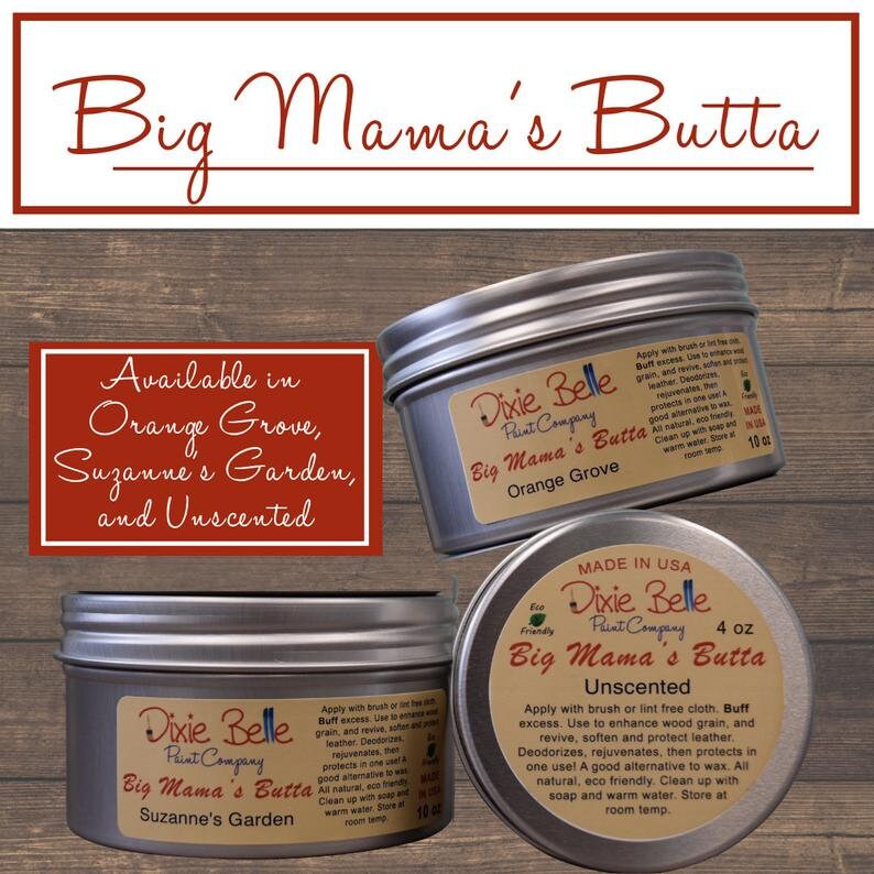 Dixie Belle Big Mama's Butta Wax – 4oz Or 10oz, Oil-Based, Matte Finish For Wood (Made In USA)