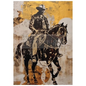 CAVALERIE DE COWBOY ~ Papier fibre pour découpage A1 60,4 x 33,1 cm - Redesign avec Prima ! ~ Bricolage de meubles / Upcycling / Peinture à la craie / Expédition à prix forfaitaire !