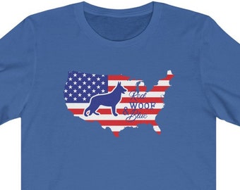 Patriotic German Shepherd, German Shepherd Shirt, Unisex Shirt, 4th July Shirt, American Flag Shirt, Patriotic Dog Gift, K9 Police Dog Shirt