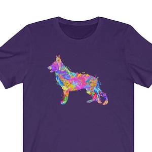 German Shepherd Shirt, Watercolor Splatter, Unisex Shirt, German Shepherd Gifts, German Shepherd Lover, K9 Police Dog, For Her, For Him