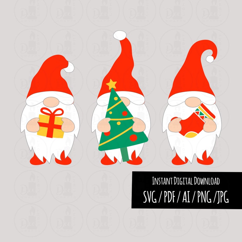 Download Gnome Christmas SVG Bundle 3 Styles Holidays Christmas ...