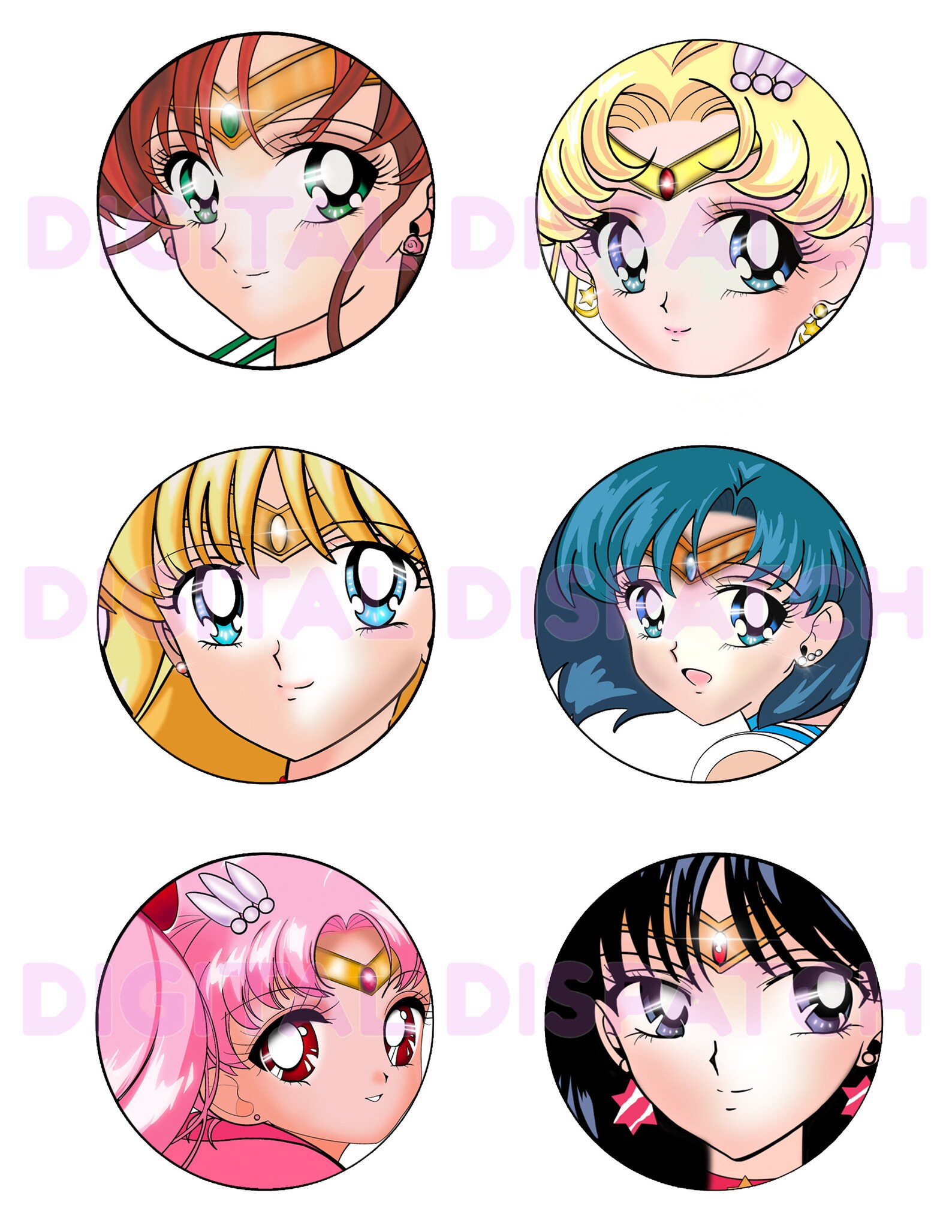 Sailor Moon Cupcake Toppers Printable Instant Download | Etsy