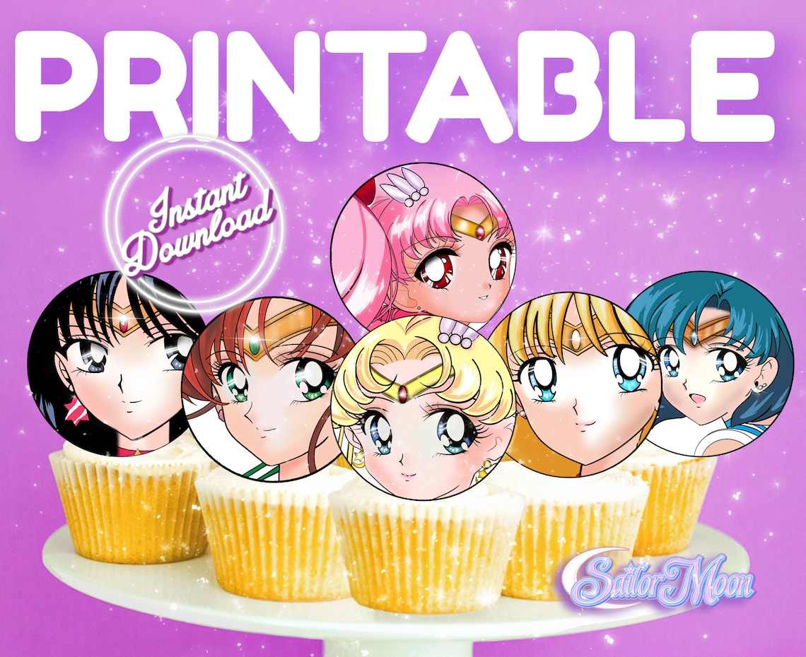 Sailor Moon Printable Cupcake Toppers