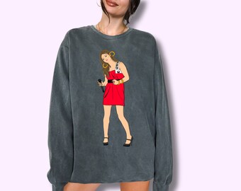 Hillary Duff Tshirt Graphic Sweater  I Hilary Duff Shirt Gift Vintage 90s Y2K Retro Bootleg sweatshirt | Lizzie Mcguire