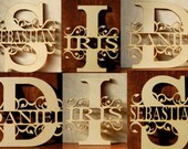 Monogram Name wooden letters Personalised Decorative Free postage