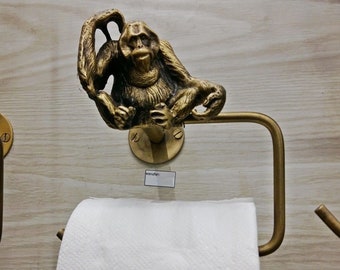 Antique Bronze Monkey Shaped Towel Holder Ring Bathroom Accessory Etsy