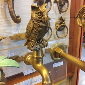 Faucet Water Owl Spigots Brass Vintage Toilet Handle Tap Sink Basin Wash Decor