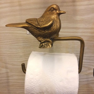 Porta carta igienica con rubinetto a forma di uccello, da appendere alla parete, in ottone, decorazione vintage per la casa
