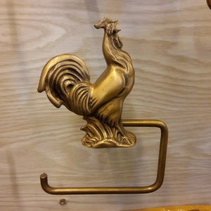 Porta carta velina Figurina gallo in ottone Montaggio a parete vintage Decorazioni per la casa Soggiorno