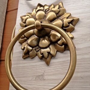 Lådhandtag i mässing, skåpdörr, vintage, heminredning, 8 kronblad, thailändskt mönster, 4