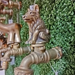 Tap Garden Brass Dog Vintage Faucet Water Spigot Decor Home Yard Outdoor Living