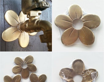 Faucet Vintage Brass Garden Base Water Tap Home Decor Plumeria Living Outdoor