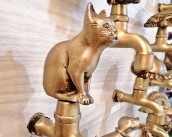 Cat Spigot Wash Bowl Vintage Water Brass Basin Sink Faucet Tap  Home Decor Living