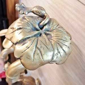 Hibiscus Spigot Wash Bowl Vintage Water Brass Basin Sink Tap Faucet  Home Decor