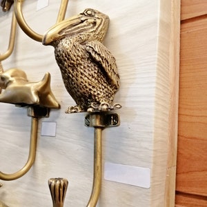 vintage brass Hook Hanger Half Openbill Bird Figurine Hat Coat Wall Home Decor