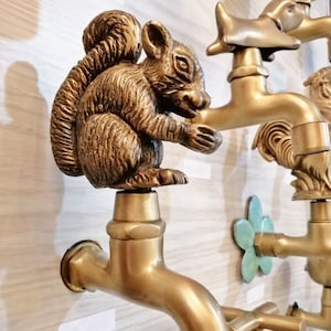 Tap Eichhörnchen Spigot Vintage Messing Becken Spüle Wasserhahn Wasser Wohnkultur Living Waschschüssel Griff
