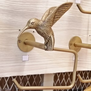 Porte-colibri à suspendre en laiton, figurine en papier toilette vintage à fixation murale, déco maison