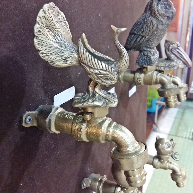 Faucet Water Brass Peacock Vintage Garden Tap Spigot Home Yard Decor Outdoor 画像 8