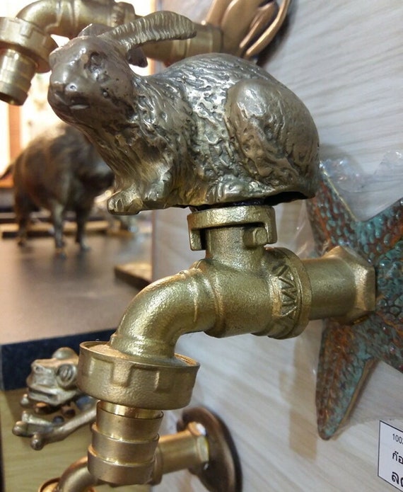 Rubinetto Da Giardino In Ottone A Forma Di Coniglio – Vintage, Per Esterno E Interno
