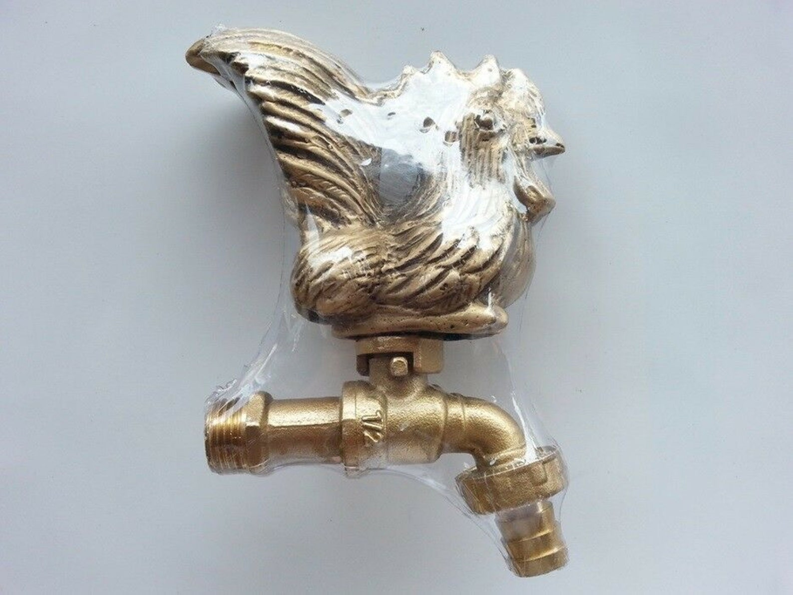Chicken Faucet Water Brass Vintage Garden Spigot Tap Home Decor Outdoor
