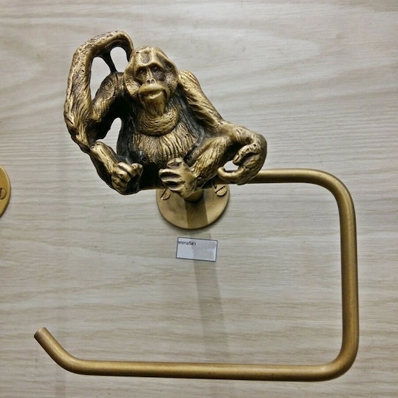 Vintage Brass Mounted Home Decor Tissue Paper Holder Gorilla Monkey vintage-brass-mounted-home-decor-tissue-paper-holder-gorilla-monkey