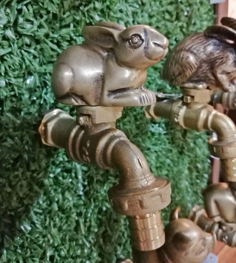 Faucet Brass Vintage Rabbit Small Garden Tap Spigot Yard Water Home ...