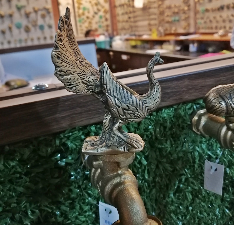 Faucet Water Brass Peacock Vintage Garden Tap Spigot Home Yard Decor Outdoor 画像 6