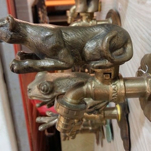 Faucet Water Spigot Tiger Brass Vintage  Garden Decor Handle 1/2 Tap Outdoo